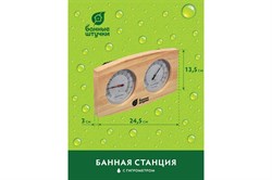 Термометр с гигрометром Банная станция 24,5*13,5*3см для бани и сауны 18024 - фото 103959