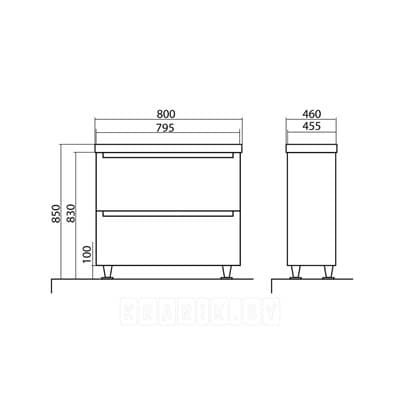 Тумба для ванной комнаты HeadWay с умывальником (консольная) 80 см АР0001773 - фото 10399