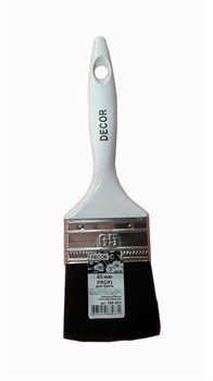 Кисть DECOR плоская PROFI для грунта 65х15, черная синтет. щетина, пластиковая ручка 780-065 - фото 104050