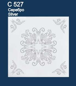 Плита потолочная Шелк (серебро) С527 (1уп-42 м.кв.) - фото 104119