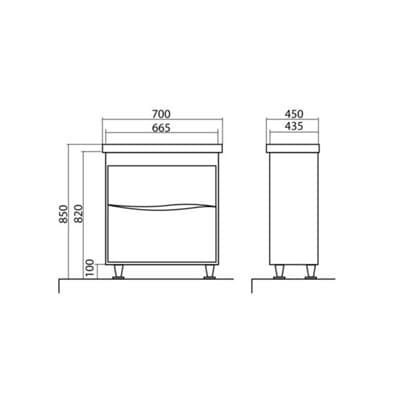 Тумба для ванной комнаты Альфа-70 с умывальником АР0001809 - фото 10429