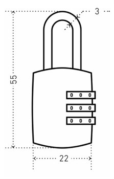 Замок АЛЛЮР навесной ВС1К-22/3 (HA816) красный кодовый d=3мм (240,12) - фото 104504