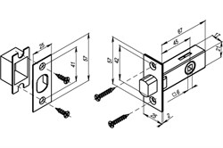 Задвижка PUNTO врезная DB-45 GR графит - фото 104558