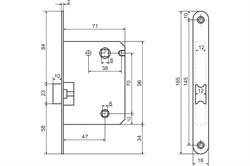 Защелка DUET врезная  с пластиковым язычком и фиксацией 170-N BN (черный никель) - фото 104567
