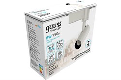 Светильник GAUSS трековый Цилиндр 8W 750Lm 4000K 180-220V IP20 45*155мм белый линза 36° TR077 - фото 104658
