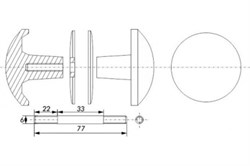Ручка дверная ЛИТЕЙЩИК ПЛЮС РЕЖ РДК-110АМ антик медь шпилька 100мм (60) - фото 104716