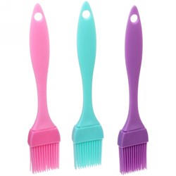 Кисточка кухонная 16,5*3см силиконовая, прозрачная ручка 221731 - фото 104823