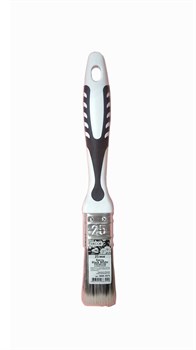 Кисть DECOR плоская Black White универсальная 25х15мм, PREMIUM серебристая щетина, 2К ручка 860-025 - фото 104867
