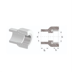 Муфта DENIZ ППР с внутренней резьбой 25*3/4 - фото 105031