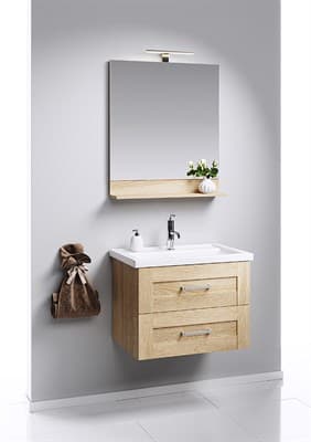 Зеркало для ванной комнаты AQWELLA Фостер 70 Л7/DS  с подсветкой дуб сонома FOS0207DS - фото 10503