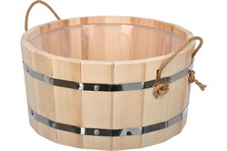 Ушат-шайка БАННЫЕ ШТУЧКИ С лёгким паром! 10л с пластиковой вставкой 31138 - фото 105416