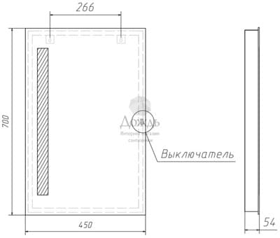 Зеркало для ванной комнаты Азов 45 - фото 10563