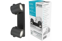 Светильник Gauss Sonata садово-парковый настенный архитектурный 2*GU10, 2*35W, 280*90*130мм, 170-24 - фото 105737