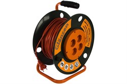 Удлинитель силовой на катушке GLANZEN 4 гн. ПВС 2*0,75 арт.ЕВ-50-001 - фото 105957