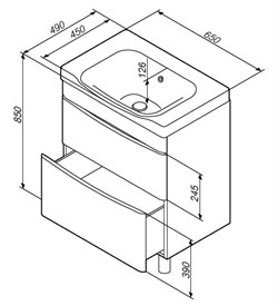 База AM.PM под раковину Like, напольная, 65 см, M80FSX0652WG - фото 106034