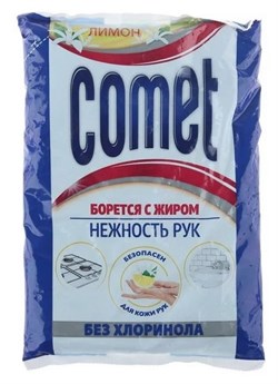 Средство чистящее COMET Лимон без хлоринола пачка 350гр - фото 106092