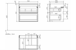 Тумба CERSANIT под раковину подвесная MODUO 60 под столешницу белая SB-SZ-MOD60-BL/Wh - фото 106174