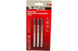 Полотна MATRIX Professional для электролобзика по дереву, 3шт Т101В, 75*2,5мм, HCS 78201 - фото 107540