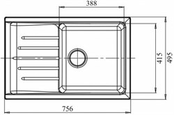 Мойка GranFest мраморная P 760 L (бежевая) - фото 108096