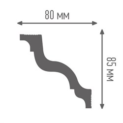 Плинтус ПЛИНТЭКС потолочный 2м D (D80/85) (65шт) - фото 108711