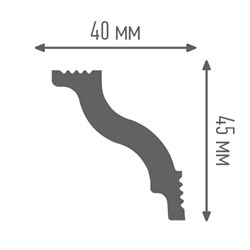 Плинтус ПЛИНТЭКС потолочный 2м D (D40/45) (80шт/93шт) - фото 108715