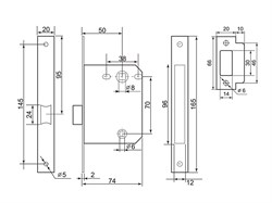 Комплект ФЗ для установки двери SET 03-C 170 2H BK AB - фото 108859