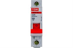 Выключатель автоматический TDM ВА47-63 1Р 25А С 4,5кА SQ0218-0005 - фото 109189