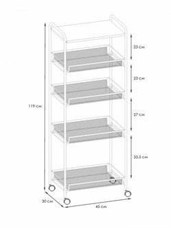 Этажерка ЛАДЬЯ 35КС, серая Э 410С - фото 109267