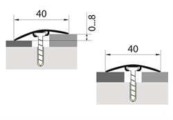 Стык с дюбелем разноуровневый, ламинированный 40мм 0,9 орех миланский - фото 109304
