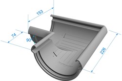 Угловой элемент DOCKE LUX 90° Графит - фото 109524