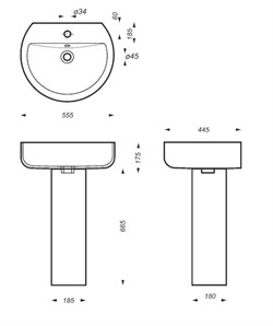 Умывальник Best 55 белый - фото 109555