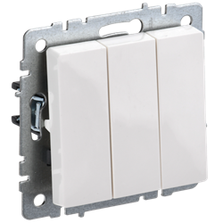 Выключатель BRITE 3-кл. 10А белый BR-V30-0-10-K01 - фото 109813