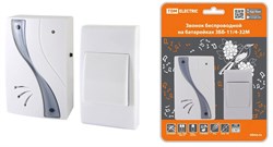 Звонок беспроводной на батарейках ЗББ-11/4-32М (32 мелодии, кнопка IP30, 2х1,5В ААА) TDM - фото 109983