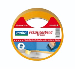 Скотч MAKO малярный 25мм*25м желтый,для внутр.работ 831060 - фото 110738