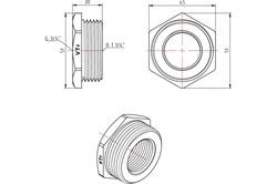 Футорка Valtec вн-нар резьба 1 1/4*3/4 VTr.581 - фото 112089