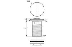 Выпуск QUICK CLAC 1`1/4, из нержавеющей стали BLACK TOUCH 30722869/30722855 - фото 113121