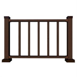 Ограждение ДПК Holzhof WoodStyle секция 1м.п. с тиснением 3D, венге WS02 - фото 116407