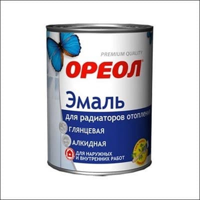 Эмаль ОРЕОЛ для радиаторов Акрил белая глянц. 1,1кг - фото 11737