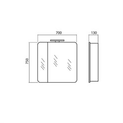 Шкаф для ванной комнаты РОМА 70 настенный с зеркалом - фото 117828