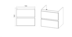 Тумба Мальта под умывальник COMO 60 2 ящика подвесная белая - фото 117865