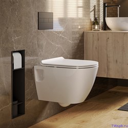 Унитаз подвесной SANITA LUXE Art Rimless Slim микролифт белый - фото 117913