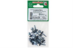 Саморезы СТРОЙБАТ кровельные с буром 5,5x25 (12 шт) 305640 - фото 118032