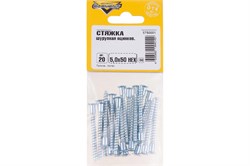 Стяжка СТРОЙБАТ шурупная оцинк. 5,0х50 HEX (20 шт)+ключ E 21090 - фото 118187