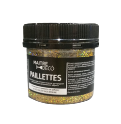 Добавка глиттер MAITRE DECO PAILLETTES OR 0,03л MD PLT-OR-030 - фото 118341