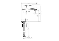 Смеситель RUBINETA Modena-18 (BK/RG) для раковины MD800638 - фото 118347
