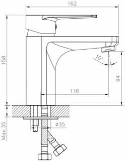 Смеситель Decoroom одноручный для умывальника монолитный, хром DR72011 - фото 118359