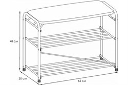 Подставка для обуви АЛЬФА 23 с сиденьем, медный антик ПДОА 23СМ - фото 118448