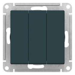 Выключатель AtlasDesign 3-кл.сх 1+1+1,10АХ, механизм изумруд ATN000831 - фото 118971