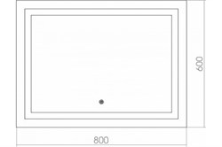 Зеркало LED ЛИВИЯ сенсорный выключатель 800*600 - фото 119031