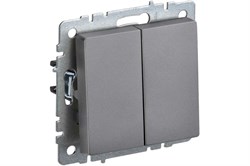 Выключатель BRITE 2-кл. 10А сталь BR-V20-0-10-K46 - фото 119072